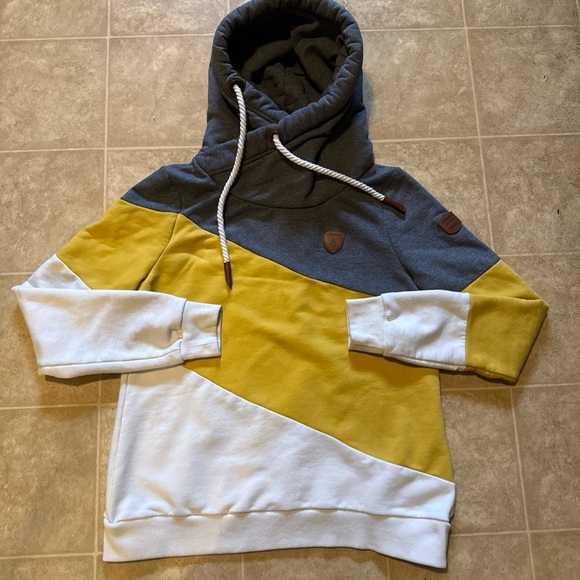 Wanakome Tops - Wanakome Xander cowl neck color block hoodie